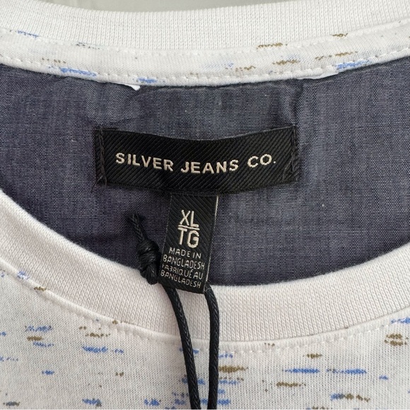 Silver Jeans Co. Men’s Tee XL TG White with Blue and Gold - Picture 3 of 8